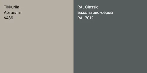 V486 Аргиллит vs RAL 7012 Базальтово-серый
