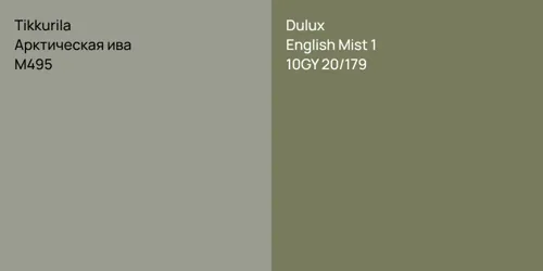 M495 Арктическая ива vs 10GY 20/179 English Mist 1