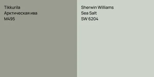 M495 Арктическая ива vs SW 6204 Sea Salt