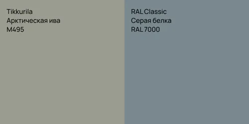 M495 Арктическая ива vs RAL 7000 Серая белка