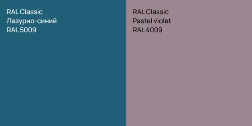RAL 5009 Лазурно-синий vs RAL 4009  Pastel violet