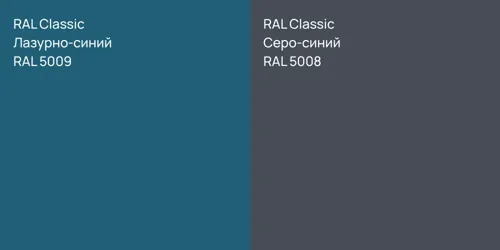 RAL 5009 Лазурно-синий vs RAL 5008 Серо-синий