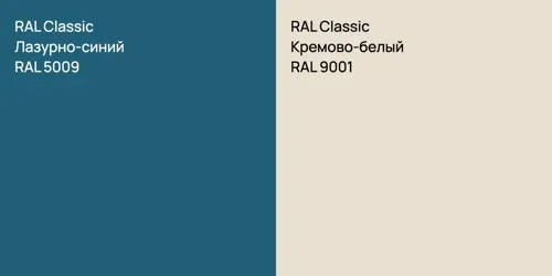 RAL 5009 Лазурно-синий vs RAL 9001 Кремово-белый