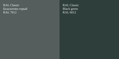 RAL 7012 Базальтово-серый vs RAL 6012 Black green