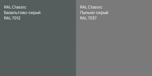 RAL 7012 Базальтово-серый vs RAL 7037 Пыльно-серый