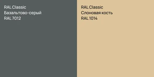 RAL 7012 Базальтово-серый vs RAL 1014 Слоновая кость