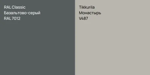 RAL 7012 Базальтово-серый vs V487 Монастырь
