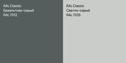 RAL 7012 Базальтово-серый vs RAL 7035 Светло-серый