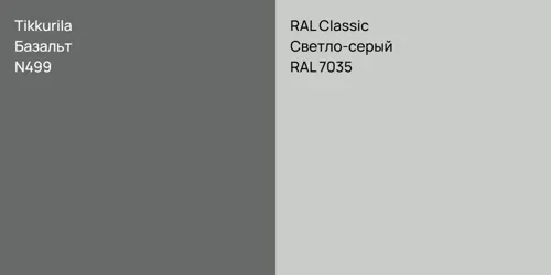 N499 Базальт vs RAL 7035 Светло-серый