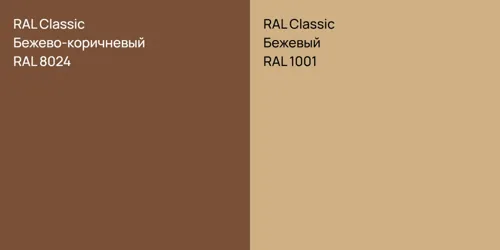 RAL 8024 Бежево-коричневый vs RAL 1001 Бежевый