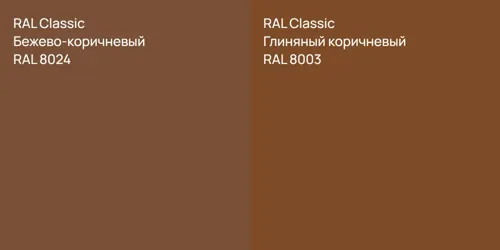 RAL 8024 Бежево-коричневый vs RAL 8003 Глиняный коричневый