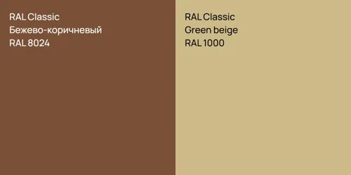 RAL 8024 Бежево-коричневый vs RAL 1000 Green beige