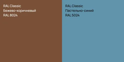 RAL 8024 Бежево-коричневый vs RAL 5024 Пастельно-синий