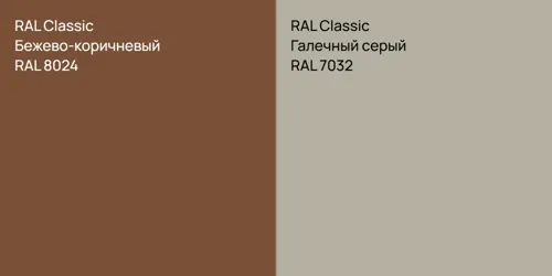 RAL 8024 Бежево-коричневый vs RAL 7032 Галечный серый