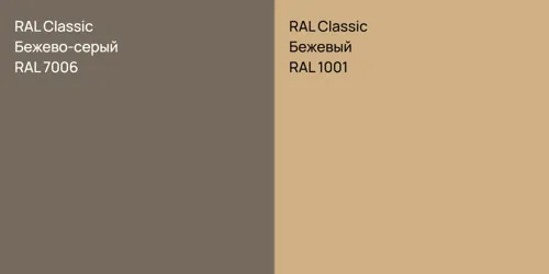 RAL 7006 Бежево-серый vs RAL 1001 Бежевый
