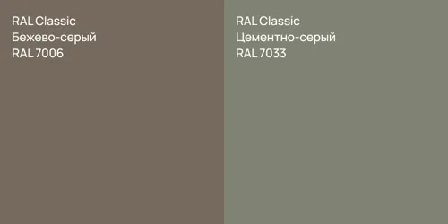 RAL 7006 Бежево-серый vs RAL 7033 Цементно-серый