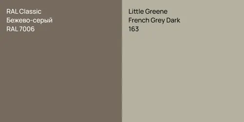 RAL 7006 Бежево-серый vs 163 French Grey Dark