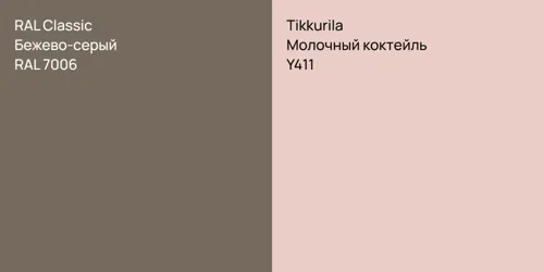 RAL 7006 Бежево-серый vs Y411 Молочный коктейль