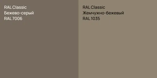 RAL 7006 Бежево-серый vs RAL 1035 Жемчужно-бежевый
