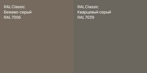 RAL 7006 Бежево-серый vs RAL 7039 Кварцевый серый