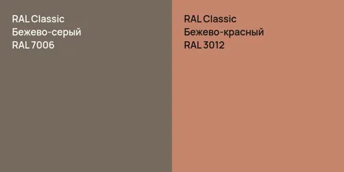 RAL 7006 Бежево-серый vs RAL 3012 Бежево-красный