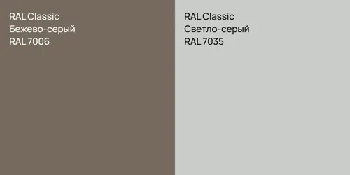 RAL 7006 Бежево-серый vs RAL 7035 Светло-серый