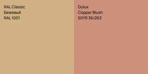 RAL 1001 Бежевый vs 50YR 36/263 Copper Blush