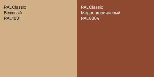RAL 1001 Бежевый vs RAL 8004 Медно-коричневый