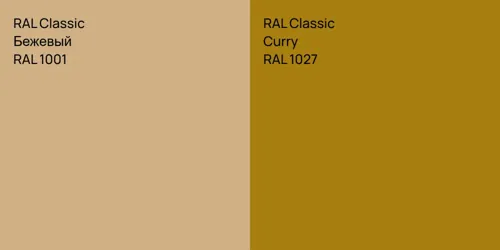 RAL 1001 Бежевый vs RAL 1027  Curry