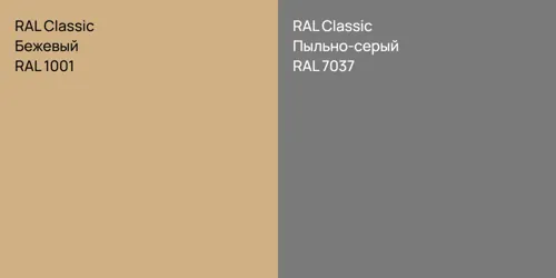 RAL 1001 Бежевый vs RAL 7037 Пыльно-серый