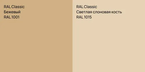 RAL 1001 Бежевый vs RAL 1015 Светлая слоновая кость