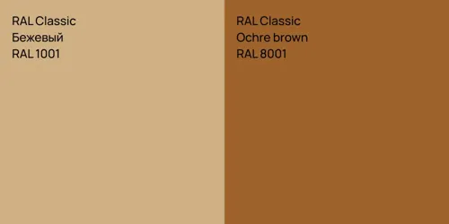 RAL 1001 Бежевый vs RAL 8001  Ochre brown