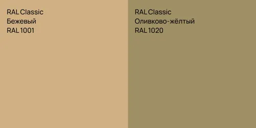 RAL 1001 Бежевый vs RAL 1020 Оливково-жёлтый