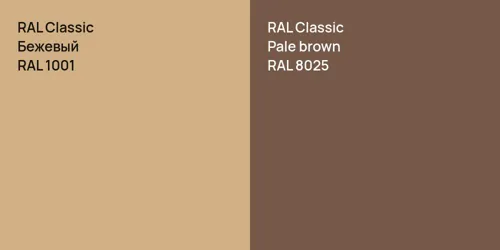 RAL 1001 Бежевый vs RAL 8025  Pale brown