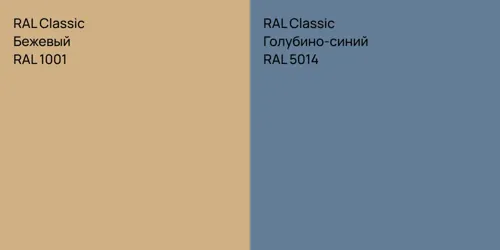 RAL 1001 Бежевый vs RAL 5014 Голубино-синий