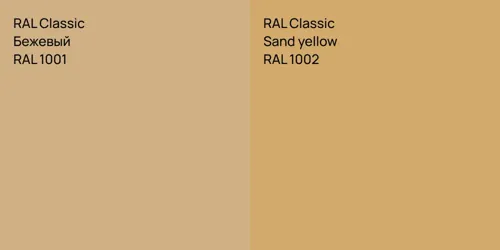 RAL 1001 Бежевый vs RAL 1002  Sand yellow