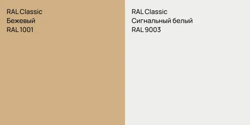 RAL 1001 Бежевый vs RAL 9003 Сигнальный белый