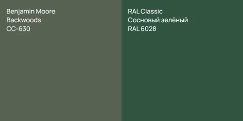 CC-630 Backwoods vs RAL 6028 Сосновый зелёный