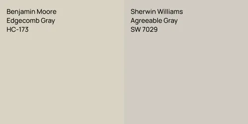 HC-173 Edgecomb Gray vs SW 7029 Agreeable Gray