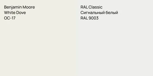 OC-17 White Dove vs RAL 9003 Сигнальный белый