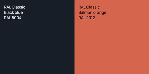 RAL 5004 Black blue vs RAL 2012 Salmon orange
