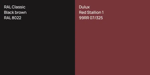 RAL 8022  Black brown vs 99RR 07/325 Red Stallion 1