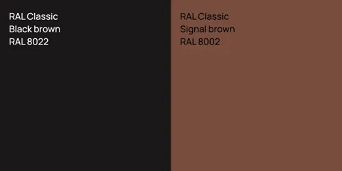 RAL 8022  Black brown vs RAL 8002  Signal brown