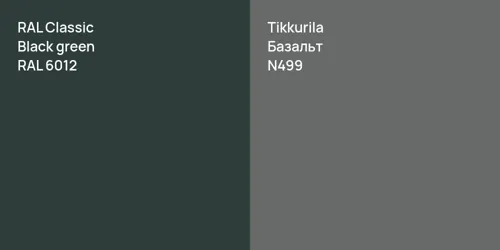 RAL 6012  Black green vs N499 Базальт