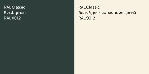 RAL 6012  Black green vs RAL 9012 Белый для чистых помещений