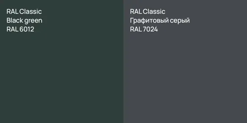 RAL 6012  Black green vs RAL 7024 Графитовый серый