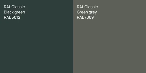 RAL 6012  Black green vs RAL 7009  Green grey