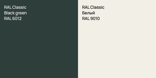 RAL 6012  Black green vs RAL 9010 Белый