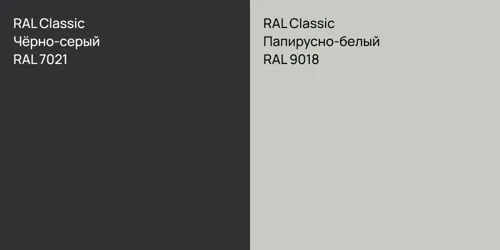 RAL 7021 Чёрно-серый vs RAL 9018 Папирусно-белый