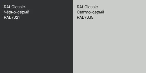 RAL 7021 Чёрно-серый vs RAL 7035 Светло-серый